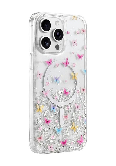Onegif İphone 14 Pro Max Misk Simli Magsafe Kapak - Desen 4
