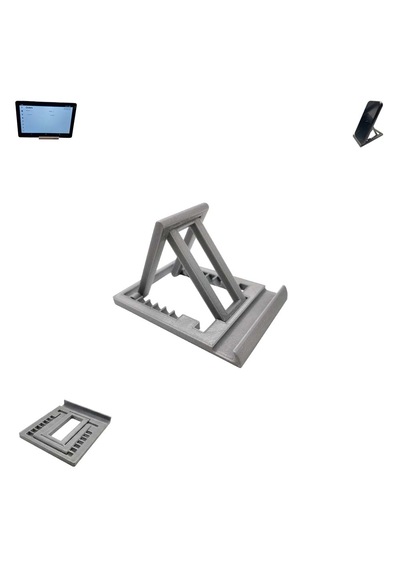 Özel Üretim Katlanabilir & Ayarlanabilir 7 Kademeli Telefon Tablet Standı Tablet Telefon Tutucu Gri