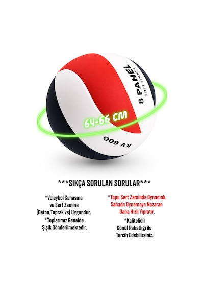 Voleybol Topu Swirl Soft Touch Yapıştırma Yumuşak Yüzey 8 Panel 5 Numara Kırmızı Beyaz Kv600