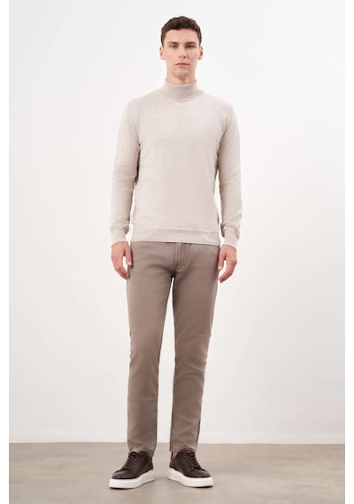 Morven Erkek Bej Basic Balıkçı Yaka Dynamic Fit Rahat Kesim Triko 26kc017002653 Bej Bej