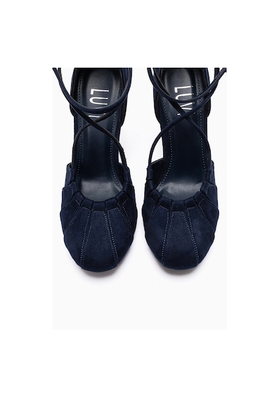 Luvishoes Elıza Lacivert Süet Kadın Topuklu Ayakkabı