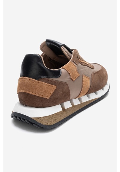 Luvishoes Vıan Bej Kahverengi Hakiki Deri Kadın Spor Ayakkabı Kahverengi - Bej