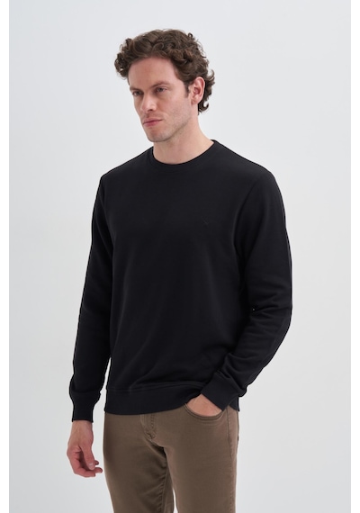 Cazador 56060 Erkek Bisiklet Yaka Sweatshirt Siyah