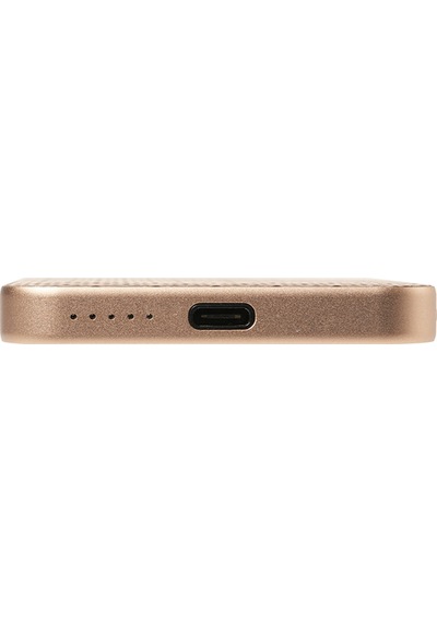 Raptic S4 Aramid-skin M-safe Özellikli Ultra İnce Powerbank 15w 5000mah Kahverengi Kahverengi