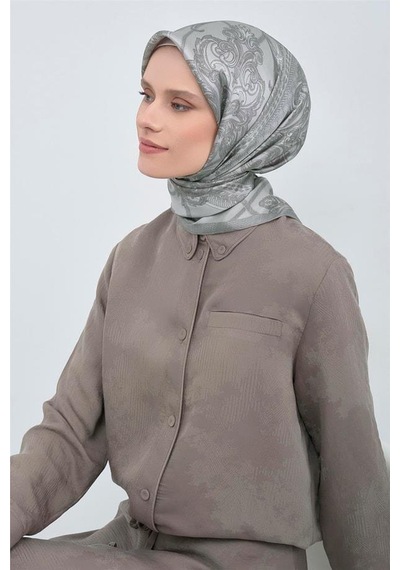 Armine İpek Eşarp 2026 Yaz - 9537-81 Gri Twill