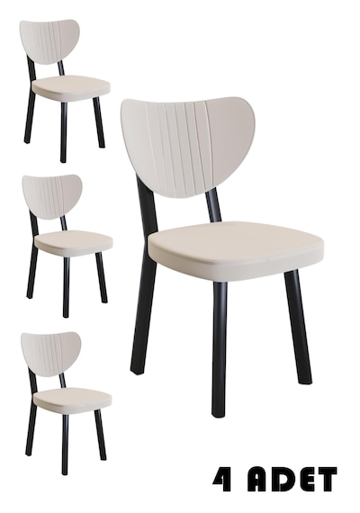 Avenza Living Elmas Sandalye 4 Adet Krem
