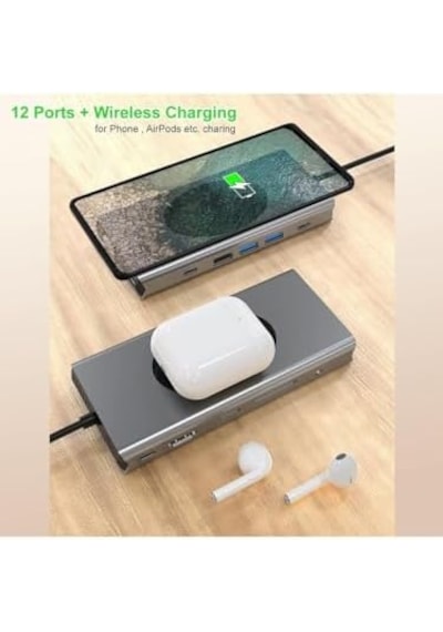 W13 Macbook Uyumlu Type C To 4k Hdmı - 2 Usb3.0-3 Usb2.0 Vga Sd/tf Audıo Lan Wireless Şarj 13ın1 Hub Çevirici