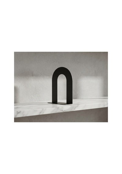 Oval Kitaplık Tutacağı Siyah Metal Mat Siyah