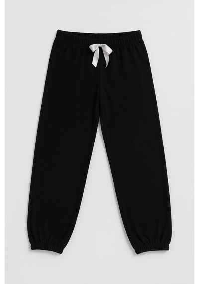 Markapia Kadın Paçası Lastikli Polar Pijama Altı SiYAH