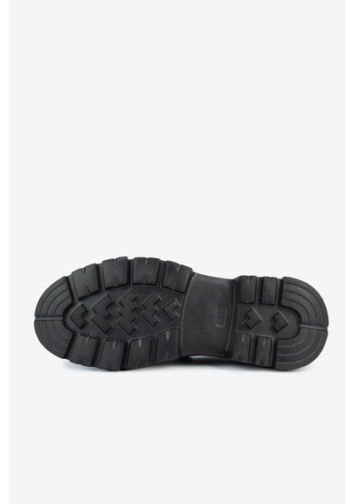 Lofer Erkek Rugan Deri Kalın Tabanlı Klasik Loafer Siyah