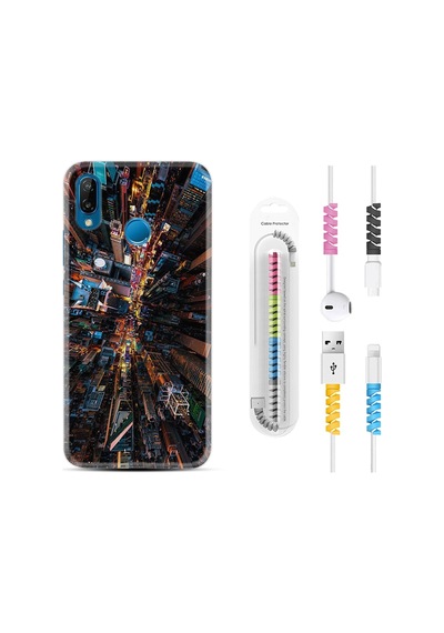 Huawei P20 Lite Kılıf Kablo Koruyuculu City 1341
