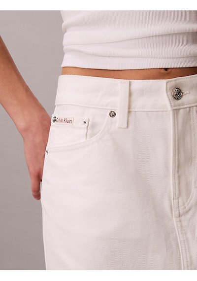 Calvin Klein 90s Mını Skırt Chalk, Asn, 25 Beyaz Kadın Kot Etek