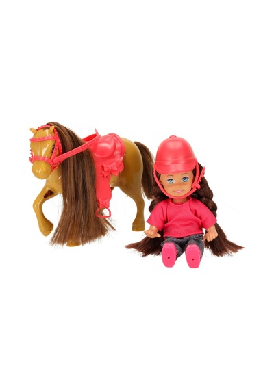 Cute Girl Tatlı Binici Kız Ve Oyuncak Atı 2'li Set - 3+ Yaş Hayal Gücü Geliştiren Hediye Oyuncak