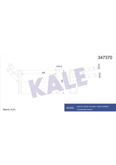 Kale 347370 Kalorifer Radyatörü Passat A4 Superb 97-00 539655703