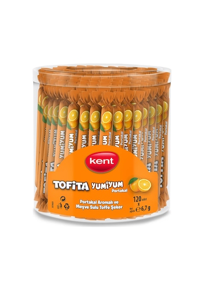 Kent Tofita Yumiyum Yumuşak Şeker Portakallı  6.7 G 2 x 120 Adet