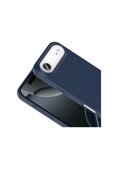 Adige Apple Uyumlu iPhone 17 Air Kılıf Mara Lansman Soft Silikon İçi Kadife Lacivert