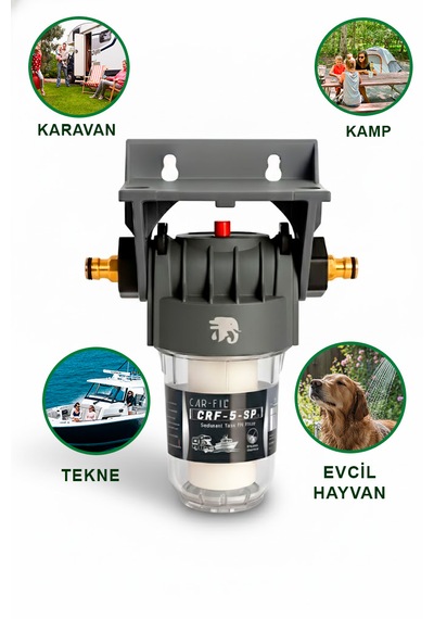 Car-fil Crf-5-sp-eu Taşınabilir 5" Su Filtresi 5 Mikron Pp Karavan Tekne Kamp Için