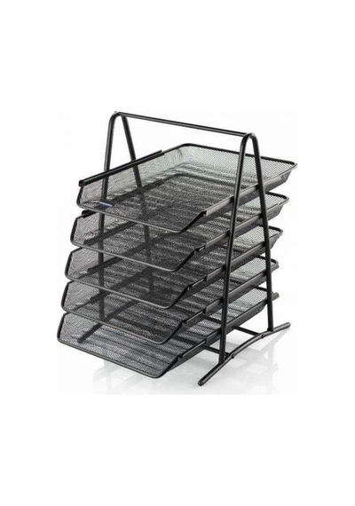 Metal Evrak Rafı 5 Katlı Siyah