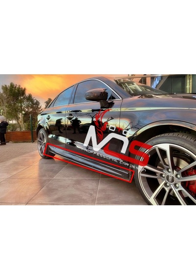 Audi A3 Sedan Aero Marşpiyel Sağ Sol Takım Fiberglass Boyasız