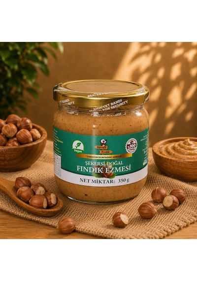 Adress Fındık Şekersiz Doğal Fındık Ezmesi 350 G