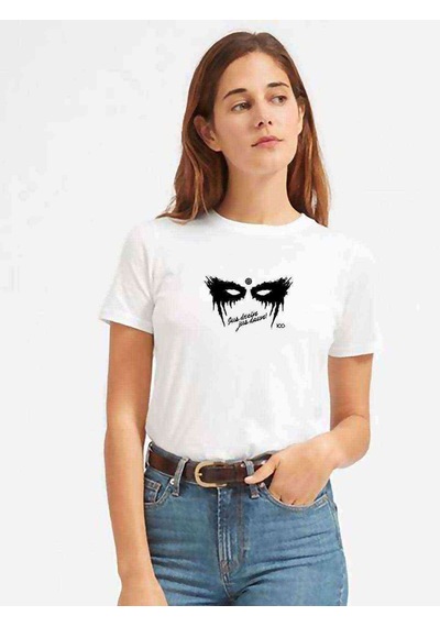 The100 Jus Drein Jus Daun Kadın Beyaz Tshirt