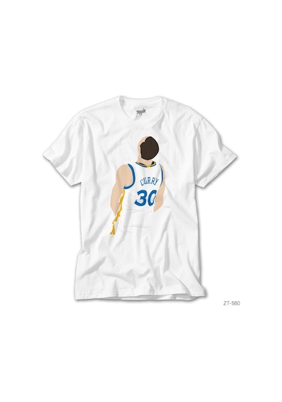 Stephen Curry Backward Beyaz Tişört Beyaz