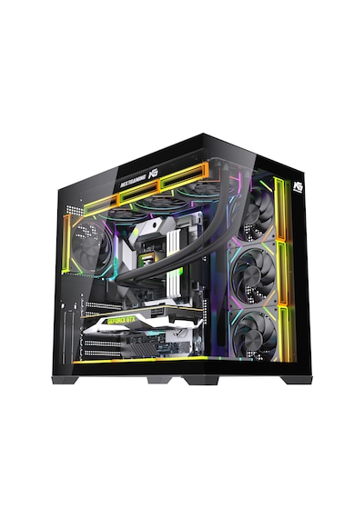 Alpha Neon 7x Argb Fan Kumanda Ve Kontrolcü Atx Boş Bilgisayar Kasası Siyah