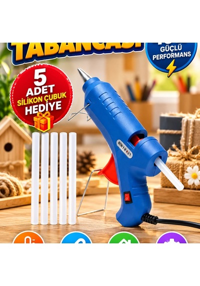 40w Sıcak Silikon Tabancası 5 Silikon Çubuk Hediyeli Ev Ve Hobi Kullanımı İçin