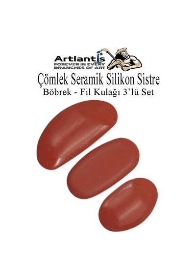 Çömlek Seramik Silikon Sistre Böbrek Fil Kulağı 3 Lü 1 Paket Kil Heykel Kauçuk Kaburga Heykeltraş Küçük Orta Büyük