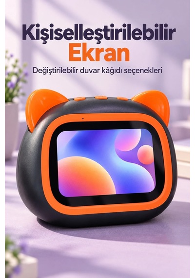 Ers Ekranlı Masaüstü Hoparlör Turuncu Çerçeveli Yuvarlatılmış Gövde