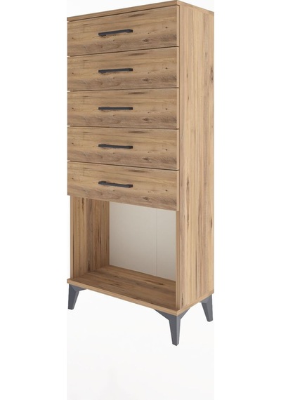 Arges Dolap 5 Çekmeceli 60x30x134 Çam-çam Atlas Çam