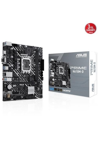 Asus Prime H610m-d 1700p Ddr5 Ses Glan Hdmı/vga Sata3 Usb3.2 Matx