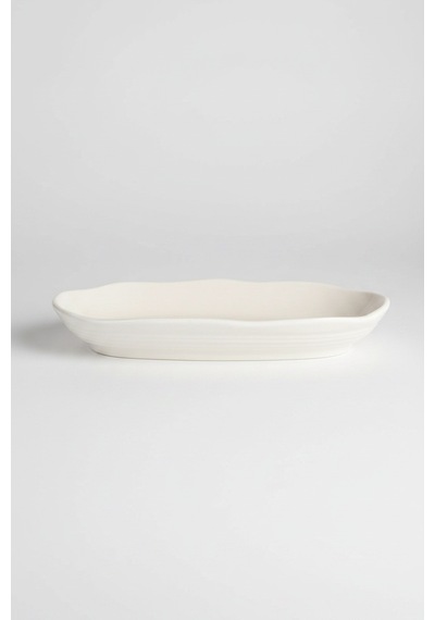12'li Kayla Sığ Oval Kayık Tabak 17cm Krem Rinart
