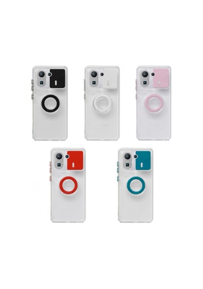 More Tr Ally Xiaomi Mi 11 Pro Kılıf Sürgülü Kamera Lens Korumalı Yüzük Standlı Silikon Kılıf Siyah