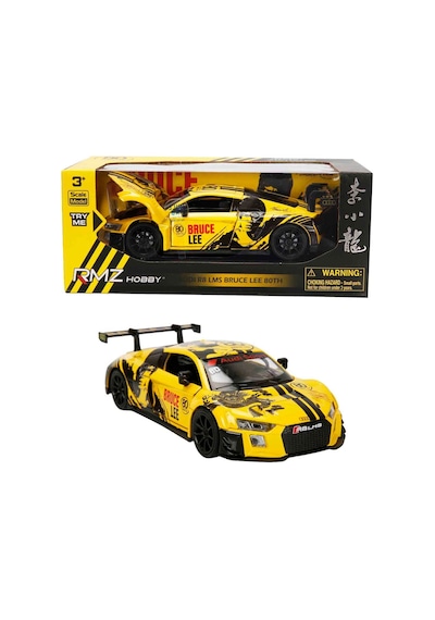 1:32 Sesli Ve Işıklı Rmz Hobby Bruce Lee Serisi Die Cast Çek Bırak Model Araba - Sarı Audi R8 Lms Br