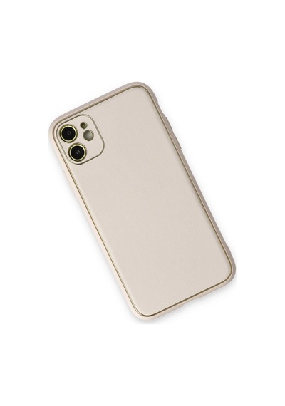 Newface Apple iPhone Uyumlu 12 Kılıf Coco Deri Silikon Kapak Glblseme - 49 - Beyaz