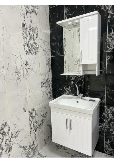 Denko Lotus Serisi 60 Cm Mdf Banyo Dolabı Beyaz Denko Lotus Serisi 60 Cm Mdf Banyo Dolabı Beyaz