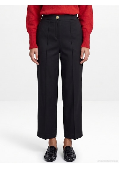 Dilvin 72809 Dikiş Detaylı Culotte Pantolon Siyah