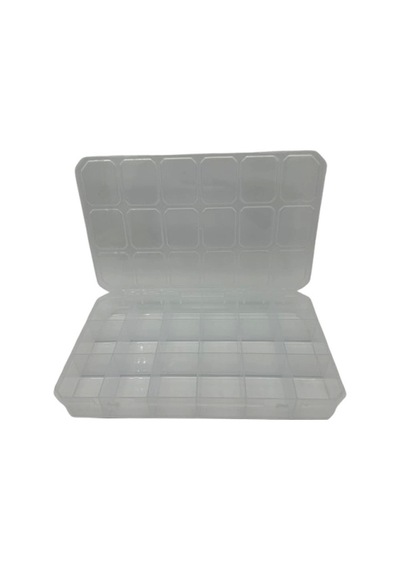 Organizer Plastik Kutu Box 18 Sabit Bölmeli 185x295x40mm