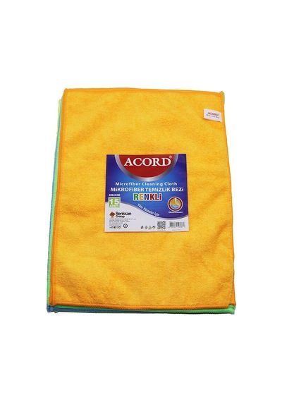 Acord Kod-719 Mikrofiber Temizlik Bezi 30x40cm Dökme Renkli Ekstra Emici Tüm Yüzeyler İçin - 15'li Paket Diğer