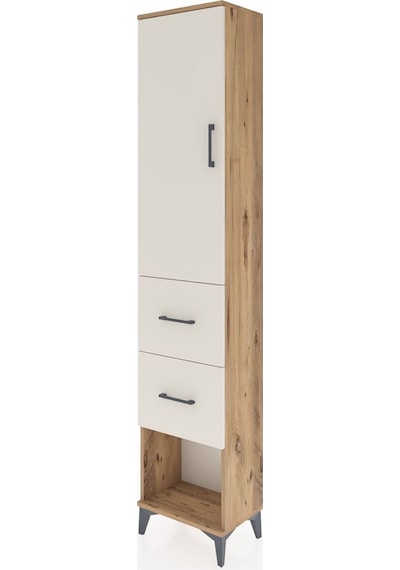 Arges Dolap 2 Raflı 2 Çekmeceli Tek Askılı 44x30x221 Çam-aytaşı Atlas Çam
