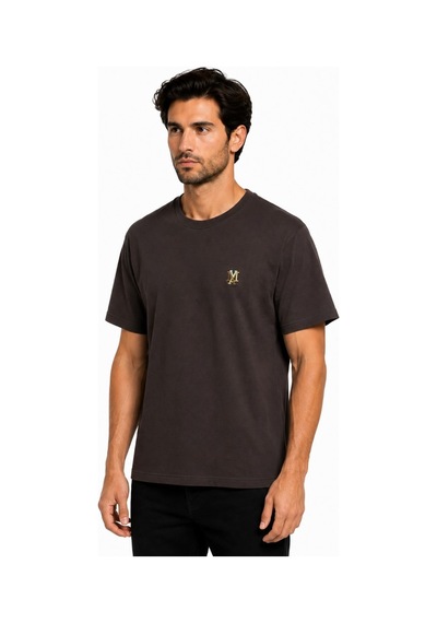 Mavi M0612736-88083 Mavi Mühür Logo Nakış Detaylı Tişört Erkek T-shirt Kahverengi