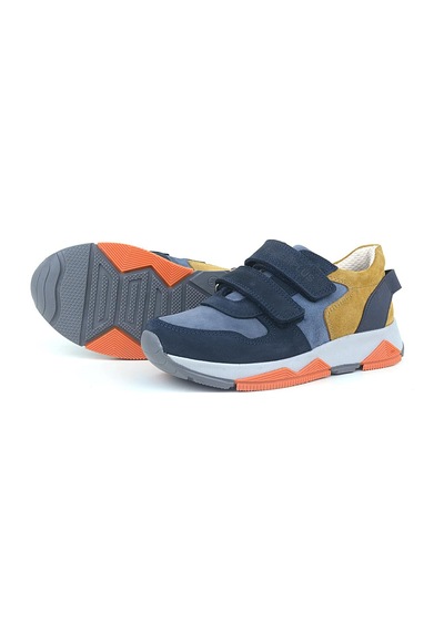 Rakerplus Hakiki Deri Lacivert Taba Çocuk Sneakers Spor Ayakkabı Lacivert