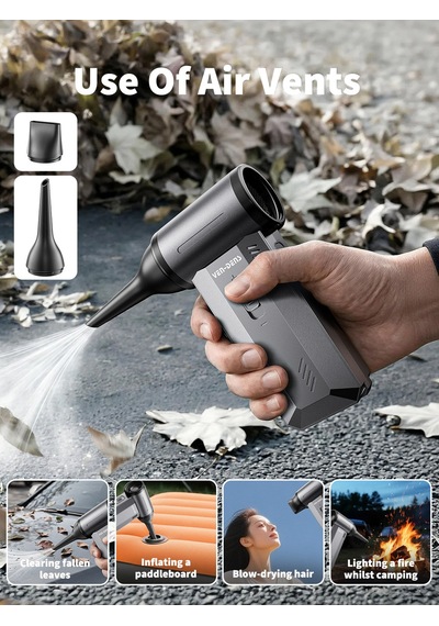 Ven-dens Vd-fan004 8000 Mah Taşınabilir Güçlü Fan, 100000 Rpm Motor Hızı, 29,6 W Güç, Şarjlı Kullanım, Koyu Gri
