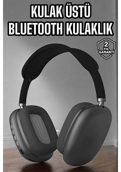 Mey İthalat P9 Plus Hi-fi Ses Kalitesi Ayarlanabilir Mikrofonlu Bluetooth Kulaklık Siyah