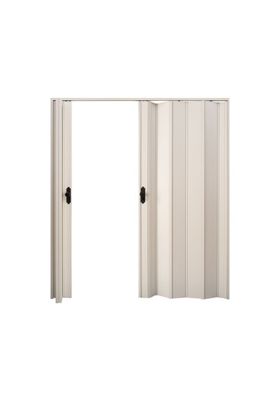 Faran Dekorasyon 170 x 215 Beyaz Renk Camsız Çift Açılım Pvc Akordiyon Kapı - FRNAKMODEL-0-148