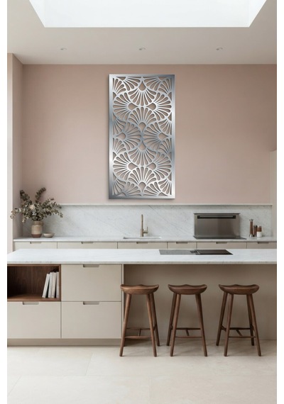 Dekoratif Panel Metal Duvar Tablosu - Duvar Sanatı - Duvar Dekoru - Krom