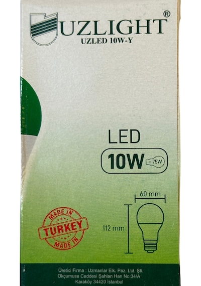 Uzlight 10w 75w 8200k Yeşil Işık E27 Duylu Led Ampul 8 Adet