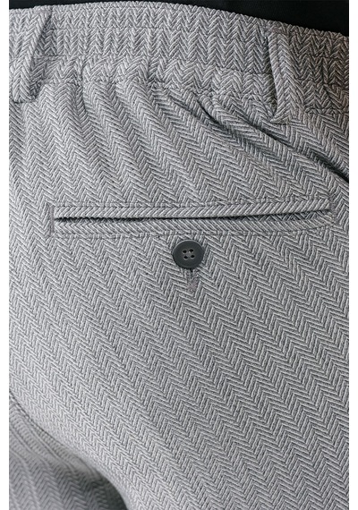 Efor Comfort Fit Beli Lastikli Balıksırtı Dokuma Casual Gri Pantolon P 1155 Gri