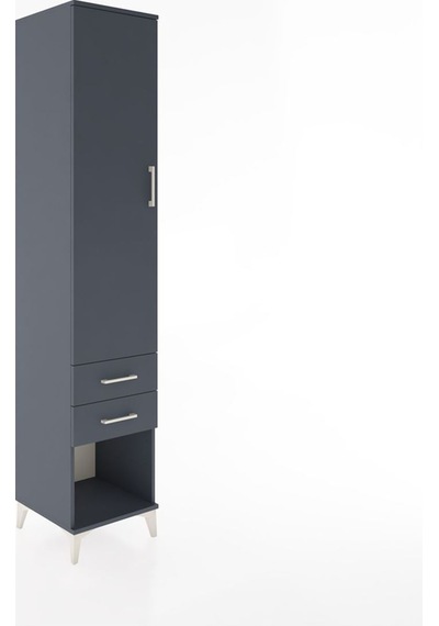 Hyperion Dolap 2 Raflı 2 Çekmeceli Tek Askılı 44x44x221 Antrasit-antrasit Antrasit